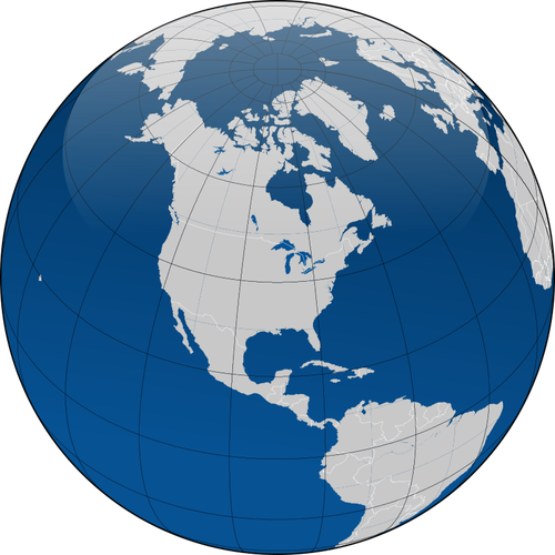 Globe avec frontières vector clipart